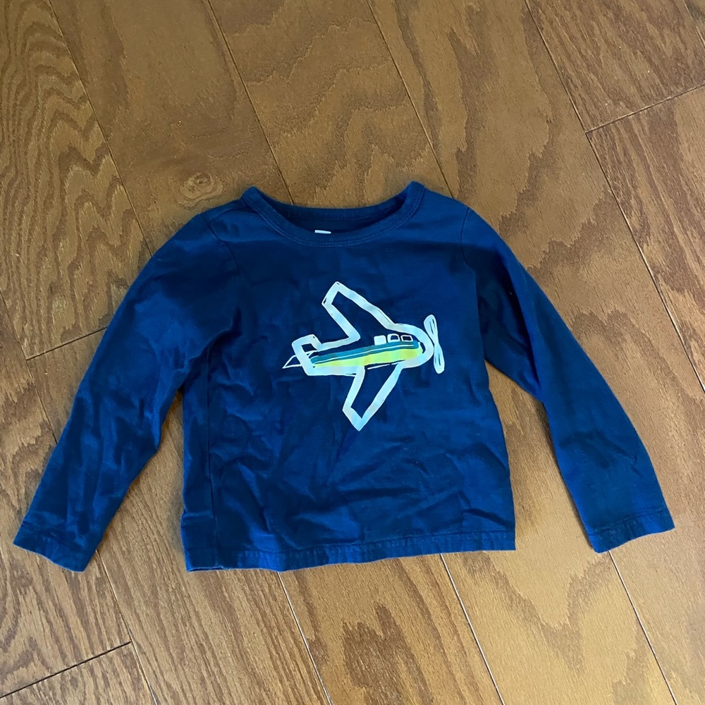 Tea Collection long sleeved shirt with airplane, size 12-18m